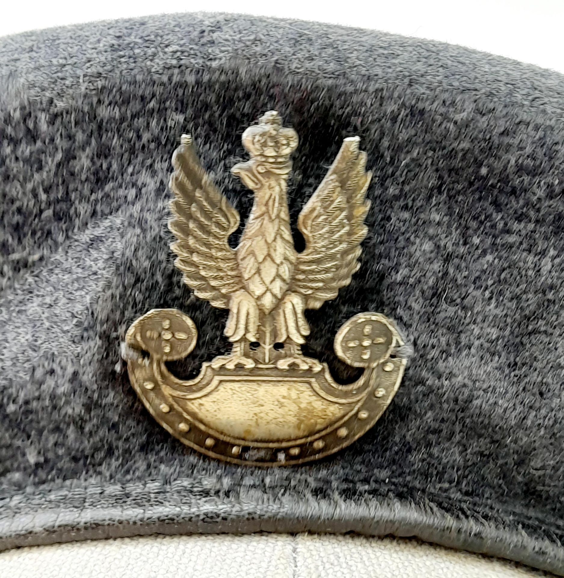 1944 Dated Polish Army Beret. Maker: A. & J. Gelfer, Glasgow. Found in an attic in the UK, A few - Image 6 of 6