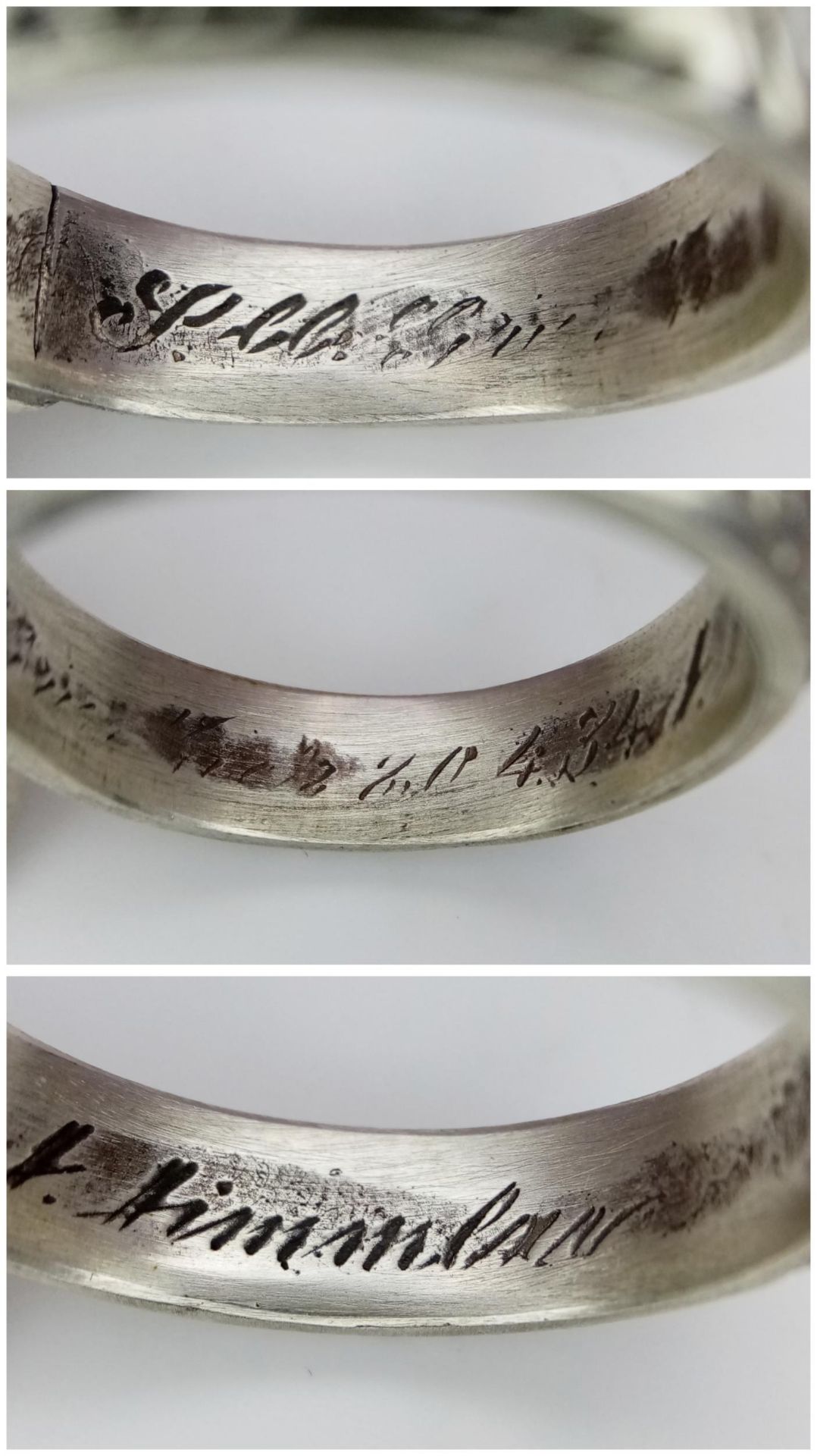 Re-enactors Silver SS Honour Ring. UK Size: V.5 US Size: V. Complete with Himmler Signature inside. - Image 3 of 3