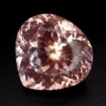 A Beautiful 25ct Heart-Shaped Pink Morganite Gemstone. Beautifully faceted and dances in the