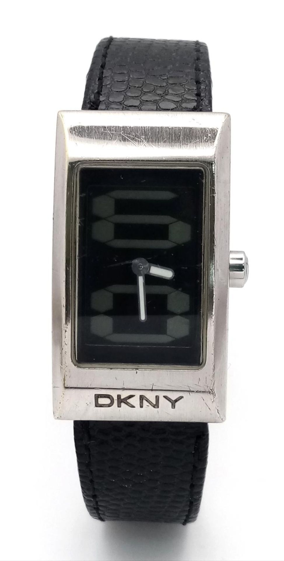 A DKNY Quartz Ladies Watch. Black leather strap. Stainless steel case - 24mm. Analogue/digital dial. - Bild 4 aus 6