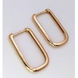 A Pair of Designer Massika 14K Gold Rectangular Earrings. 1.75g total weight.