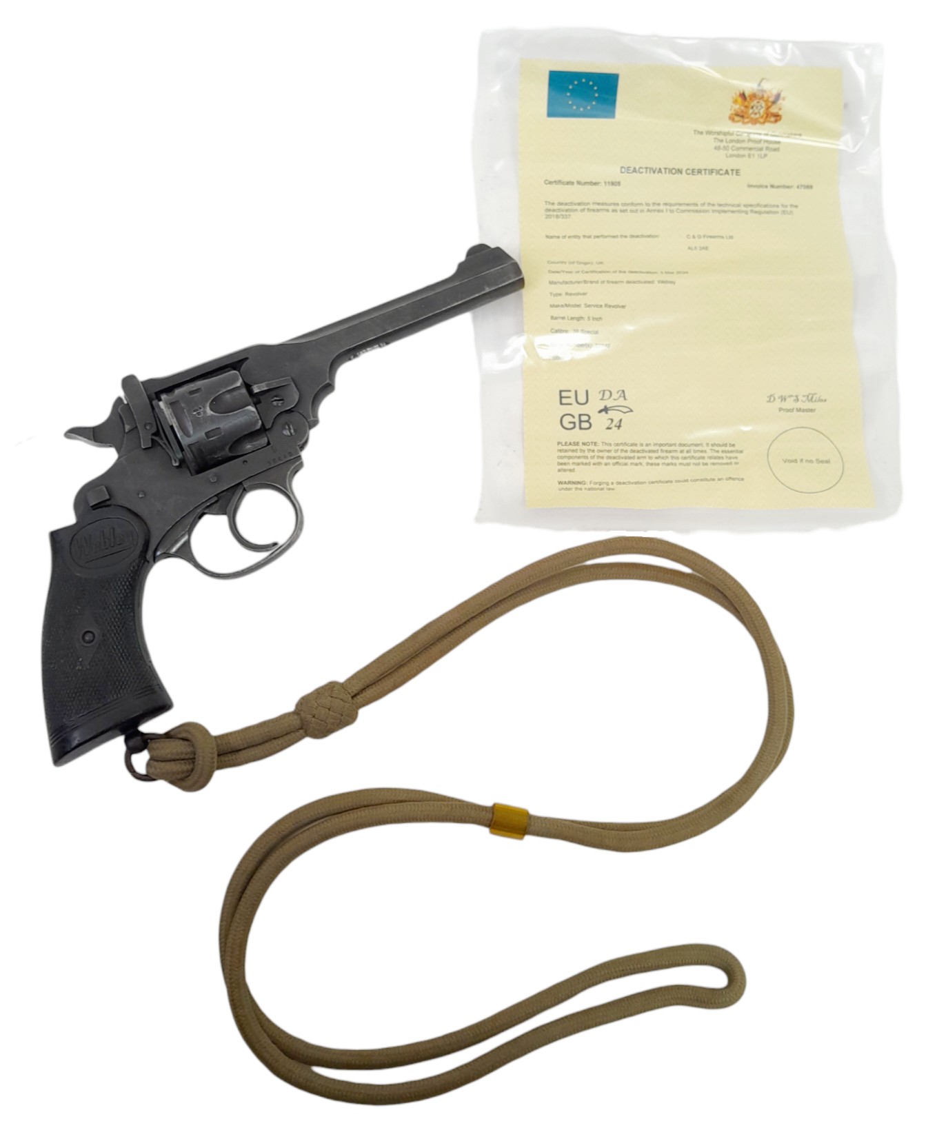 A Rare Deactivated Webley .38 Calibre Mark IV Pistol. Comes with the latest EU deactivation - Image 4 of 5