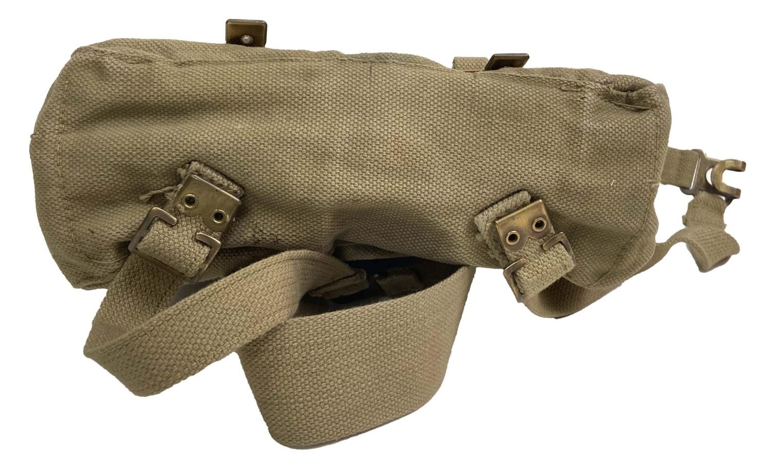 British Army 1937 pattern webbing small pack, complete with ‘L’ straps. Dated 1942. Very good - Image 4 of 8