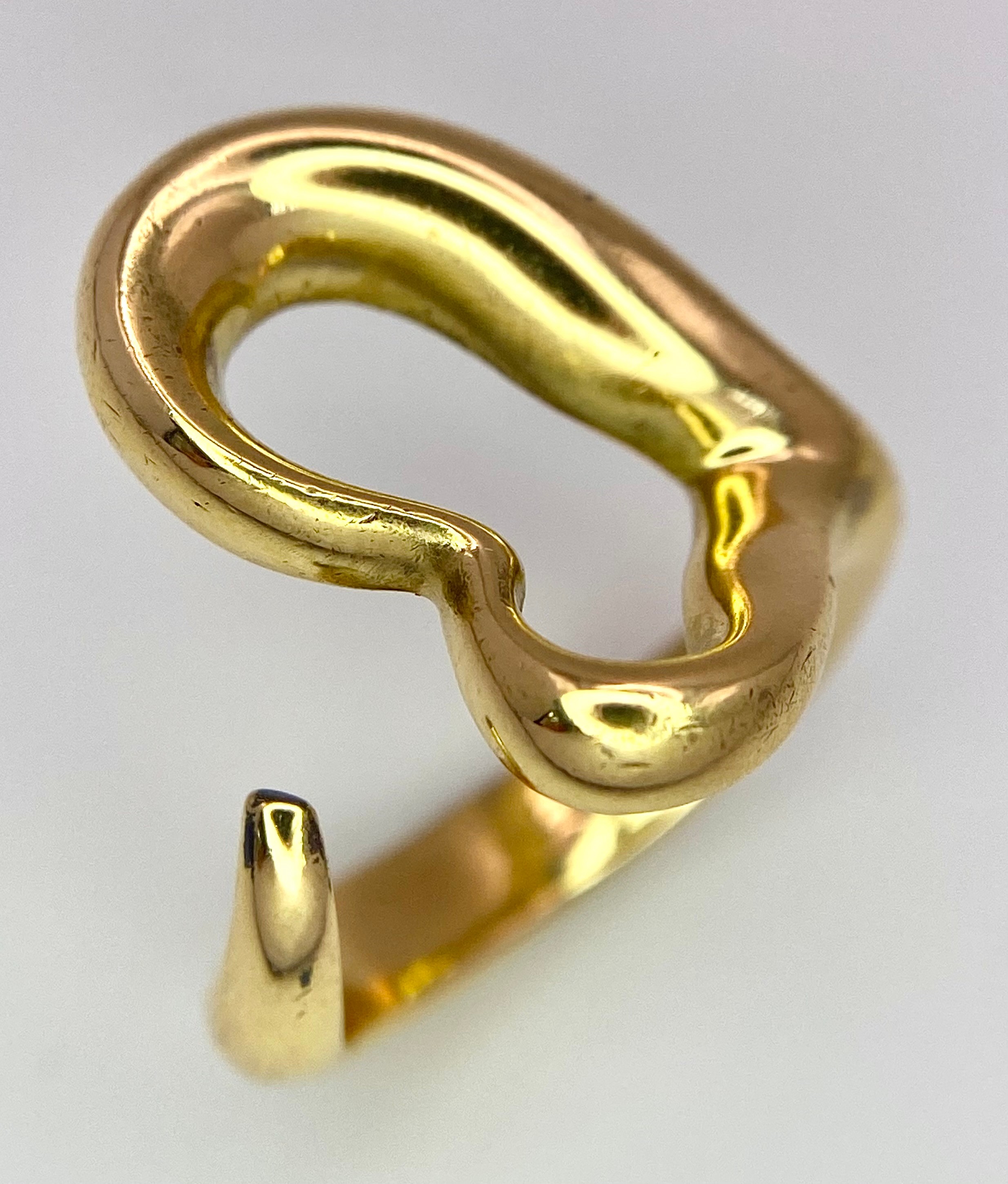 A 18K YELLOW GOLD TIFFANY & CO ELSA PERETTI HEART RING 10.1G SIZE H 1/2 SC 9062 - Image 2 of 8