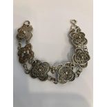 Exquisite SILVER BRACELET having SILVER FILIGREE PANELS in Baroque Mediterranean style. Please see