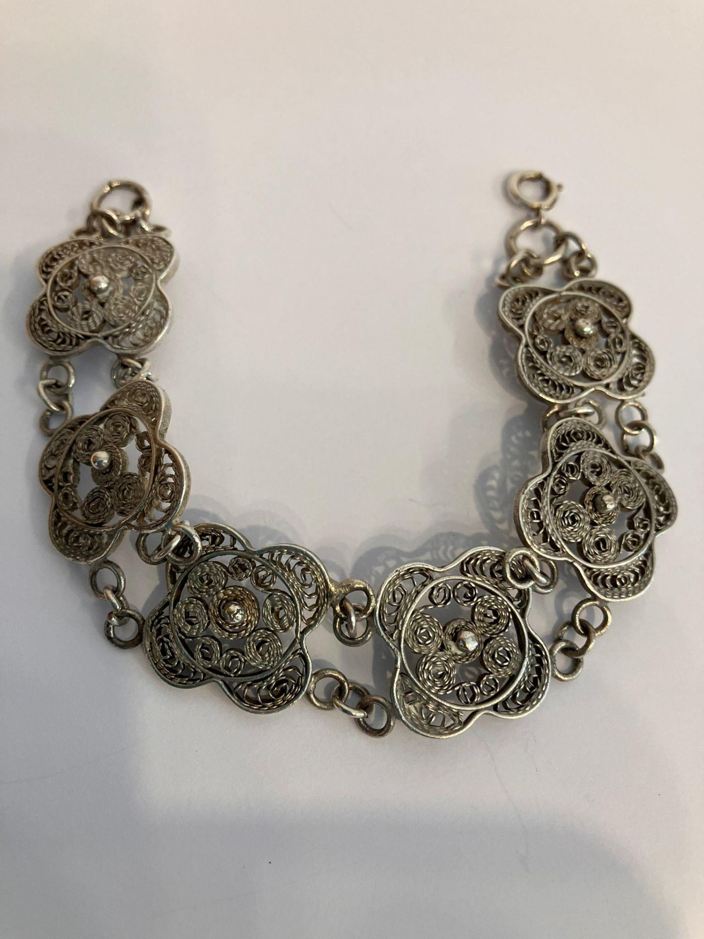 Exquisite SILVER BRACELET having SILVER FILIGREE PANELS in Baroque Mediterranean style. Please see