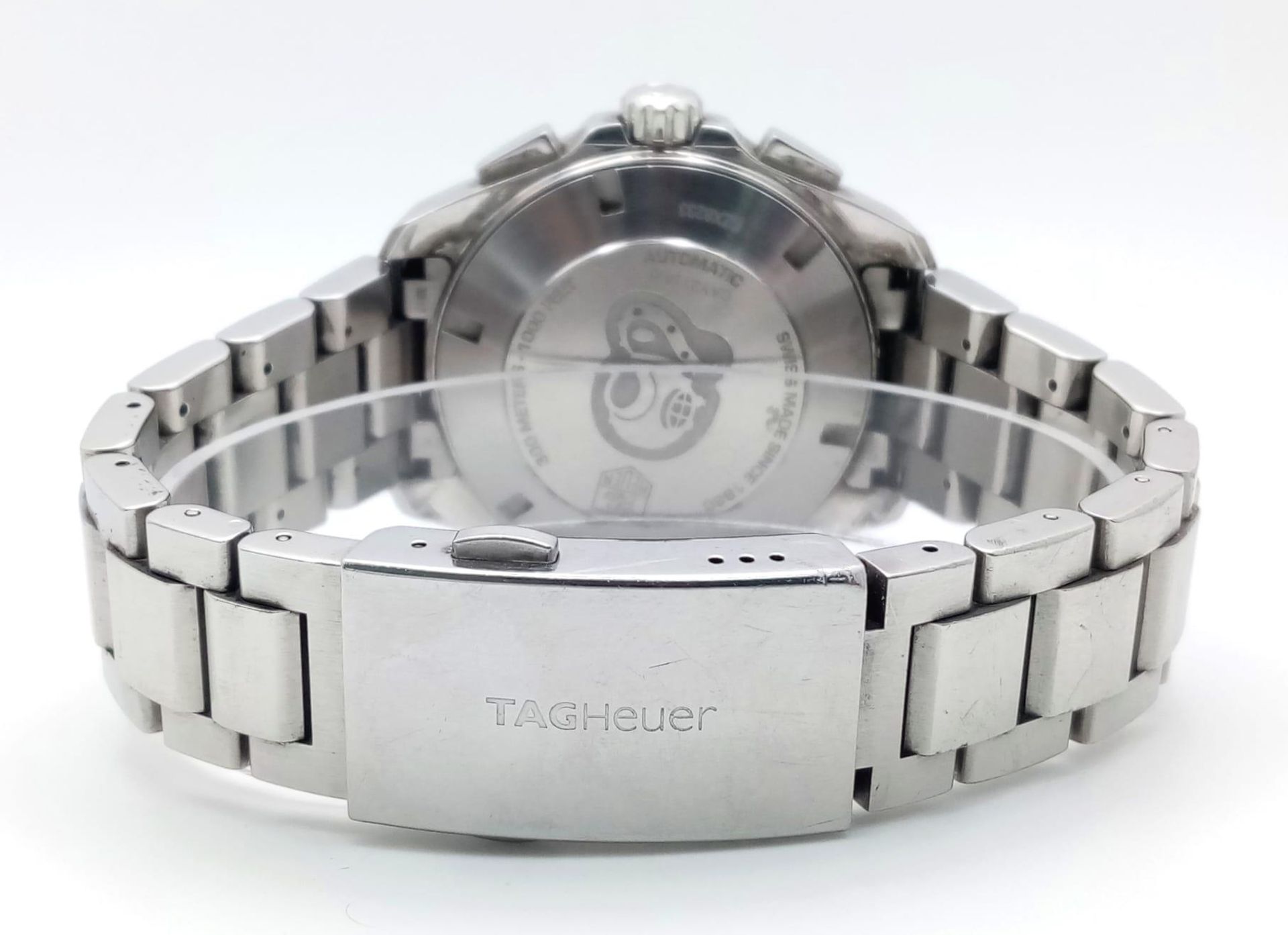 A Tag Heuer Automatic Aquaracer Gents Watch. Stainless steel bracelet and case - 44mm. Black dial - Bild 5 aus 8
