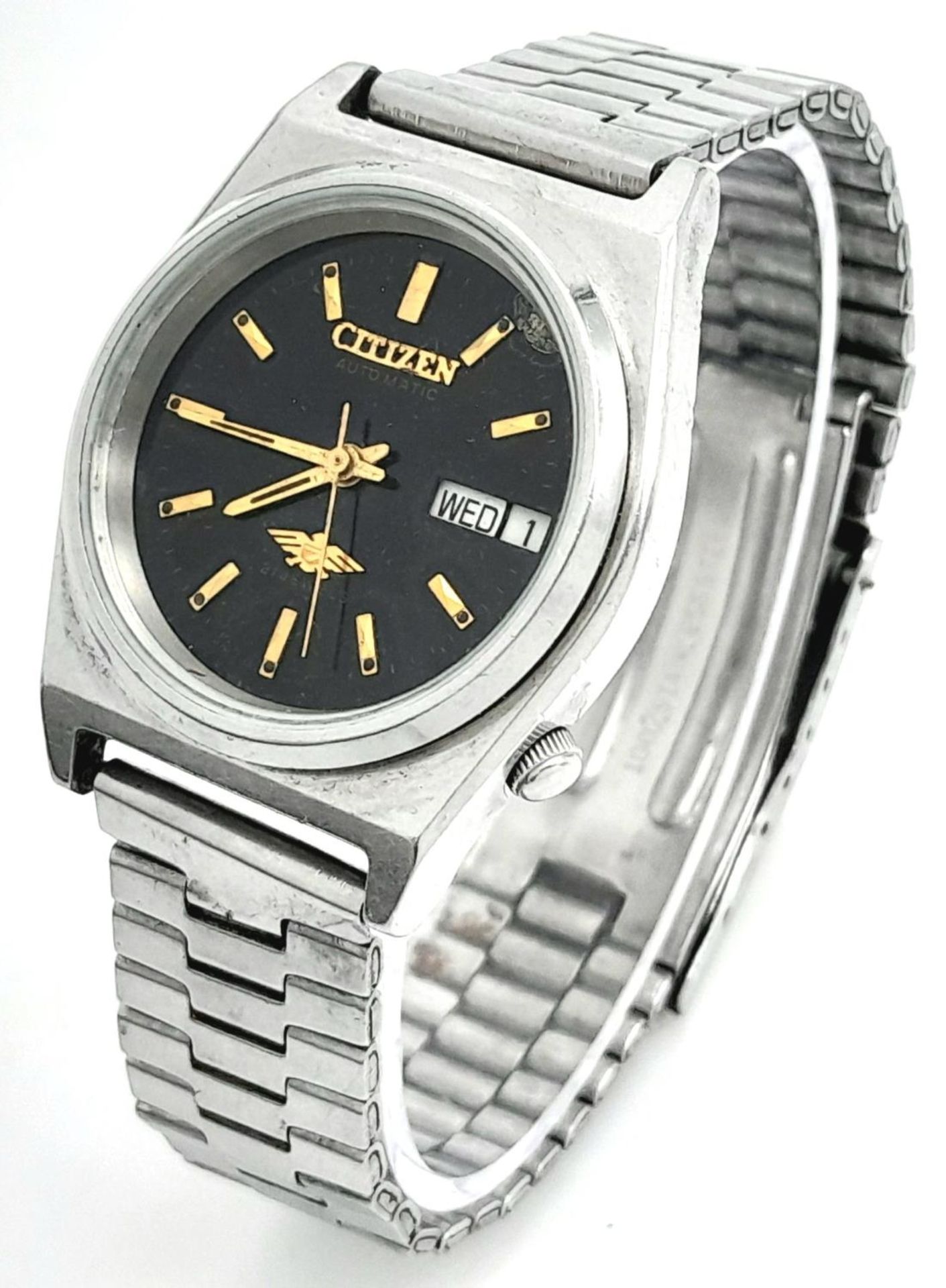 A Vintage Citizen Automatic Gents Watch. Stainless steel bracelet and case - 33mm.