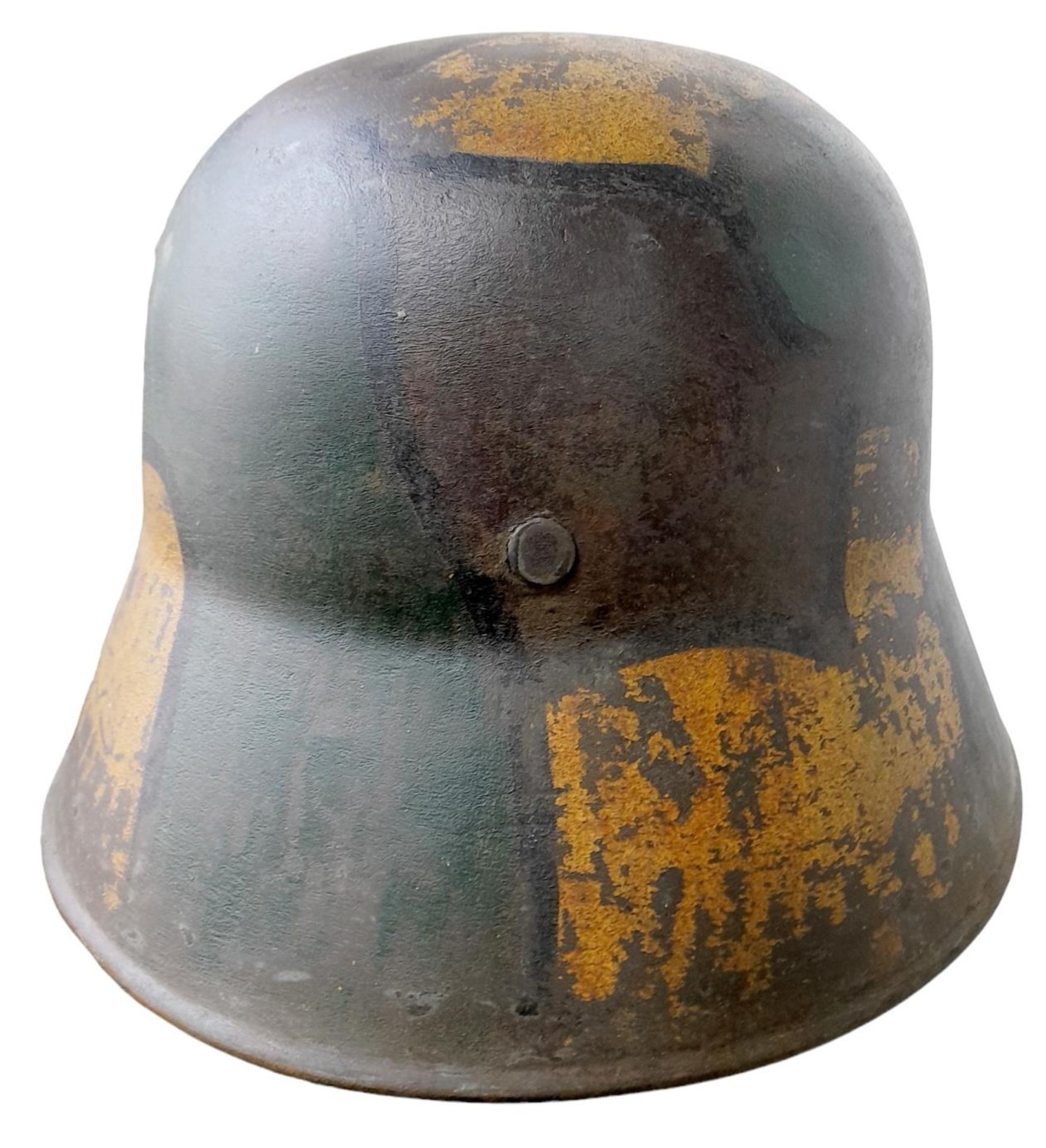 WW1 Imperial German M18 Helmet and liner with Jigsaw Camouflage. - Bild 2 aus 5