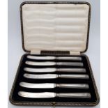 Set of 6 1917 Silver Hallmarked Butter Knives with the badge of the Machine Gun Corps.