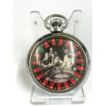 A Vintage roulette spinning gaming pocket watch. In working order.