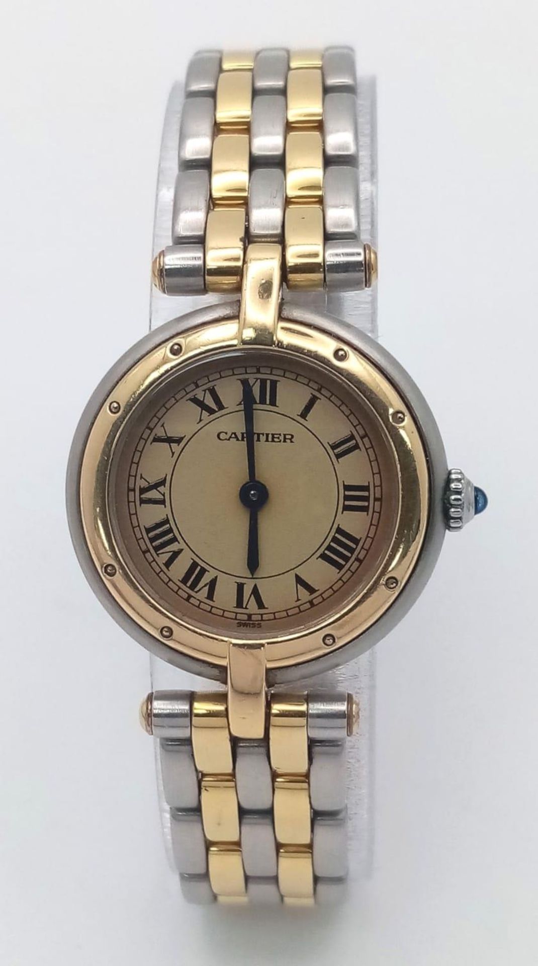 A Vintage Cartier Panthere Quartz Ladies Watch. Bi-metal (gold and stainless steel) bracelet and - Bild 2 aus 9