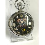 A Vintage Masonic pocket watch automaton ( rotating skull ). In working order.