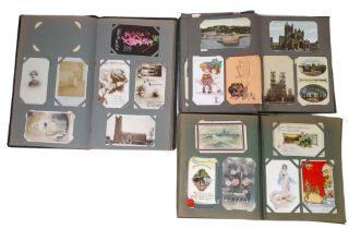 Three Albums of Antique Postcards. From architecture to humour. Over 400 pieces - some absolute rare