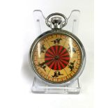 A Vintage gambling spinning horse racing gaming pocket watch. In working order