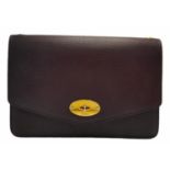 A Mulberry Oxblood Darley Bag. Leather exterior with gold-toned hardware and twist lock closure.