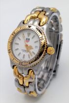 A Tag Heuer (1990s) Professional Quartz Ladies Watch. Two tone bracelet and case - 34mm. White
