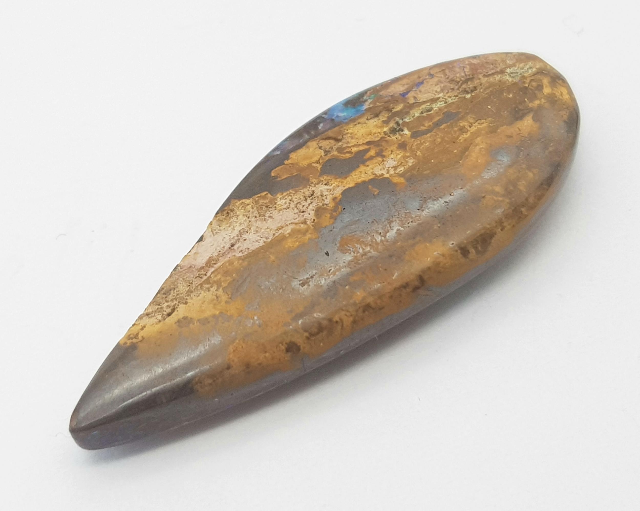 A spectacular and rarely seen in such quality and size opalised fossil wood with wonderful blue - Bild 3 aus 6