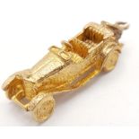 A 9K Yellow Gold Vintage Motorcar Pendant/Charm. 25mm. 3.56g