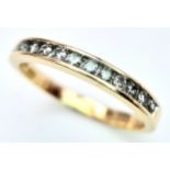 A 14K YELLOW GOLD DIAMOND HALF ETERNITY RING. 0.25ctw, Size N, 2.4g total weight. Ref: SC 8049