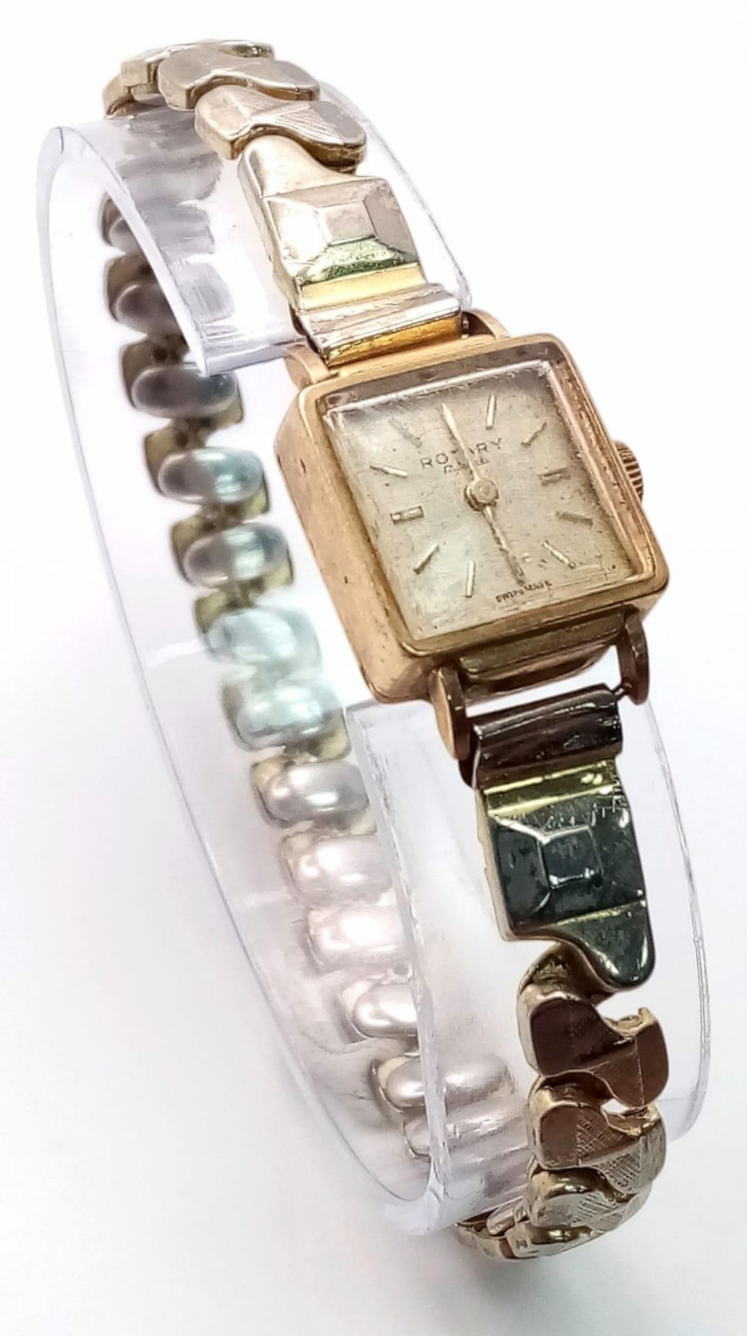 A Vintage 9K Yellow Gold Cased Rotary Ladies Watch. Not currently working so a/f. 14.5g total