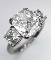 A Breathtaking 4.01ct GIA Certified Diamond Ring. A brilliant cushion cut 4.01ct central diamond