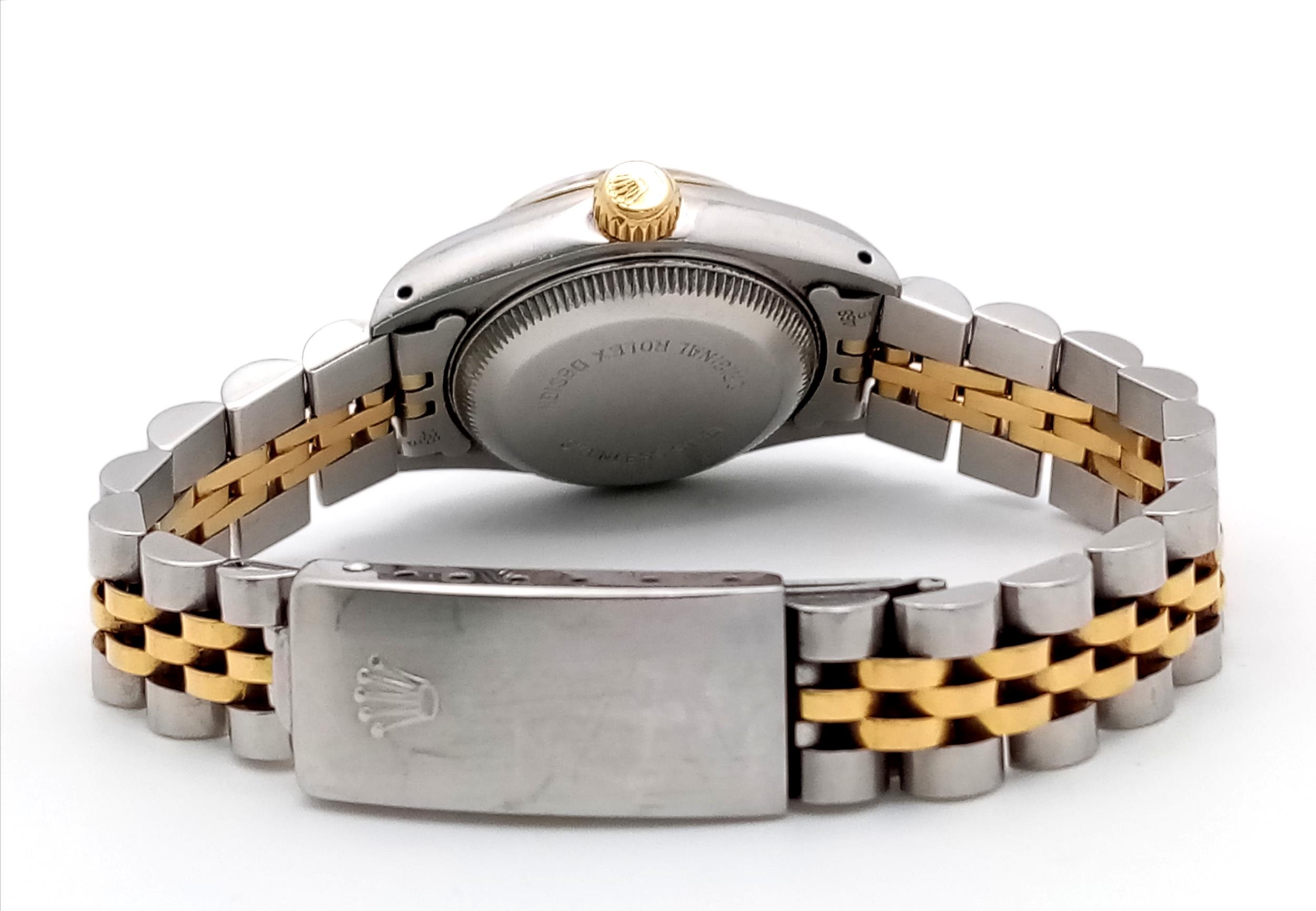 A Bi-Metal Rolex Oyster Perpetual Datejust Ladies Watch. 18K gold bracelet and case - 26mm. NOTE: - Image 7 of 9