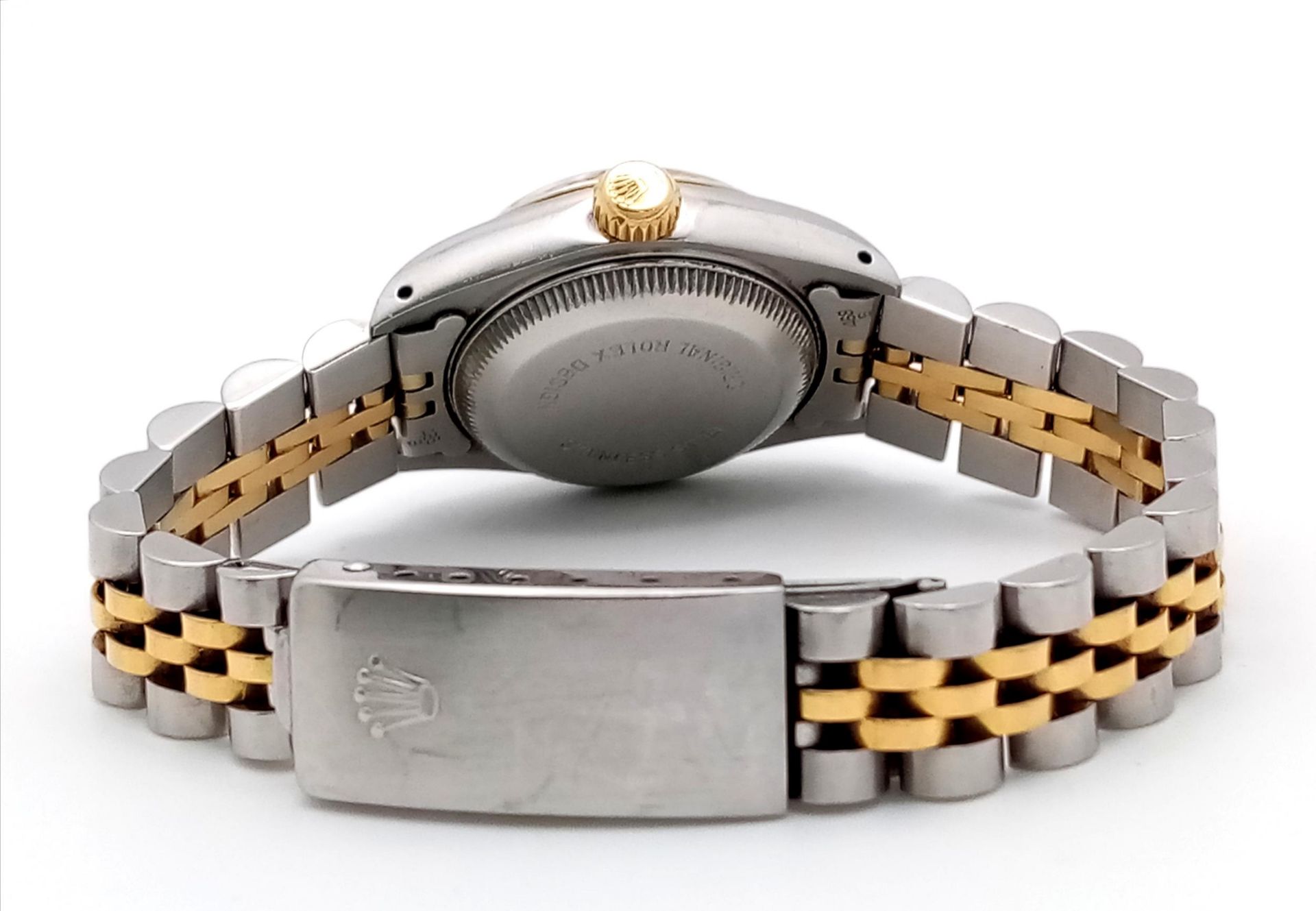 A Bi-Metal Rolex Oyster Perpetual Datejust Ladies Watch. 18K gold bracelet and case - 26mm. NOTE: - Image 7 of 9