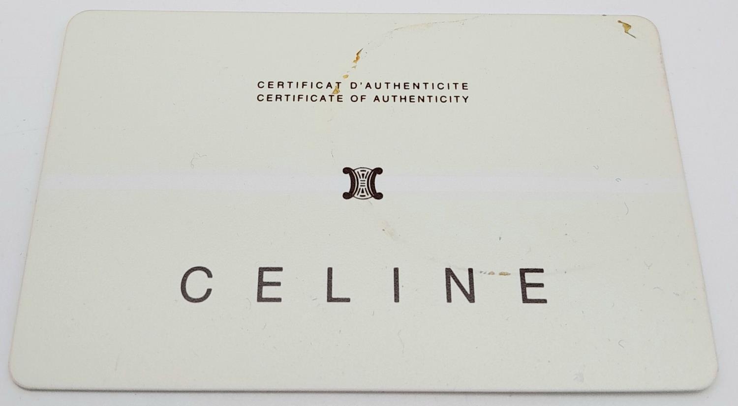 A Celine Dark Brown Shoulder Bag. Leather exterior with silver-toned hardware, single strap, press - Image 10 of 10