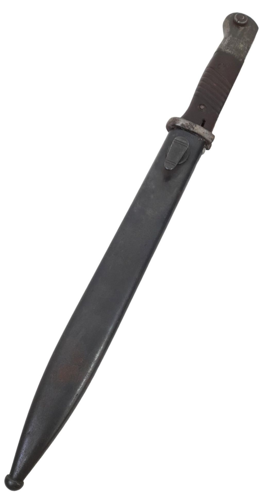 WW2 German Mauser K-98 Bayonet. Small field repair to the throat, a small rivet has replaced the - Bild 3 aus 5