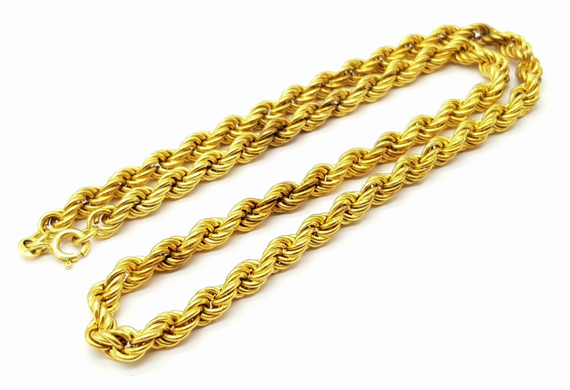 A 9K Yellow Gold Rope Necklace. 45cm length. 12.4g weight. - Image 4 of 5