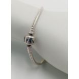 A PANDORA STERLING SILVER MOMENTS BRACELET 14.1G , approx 19cm length. SC 9092