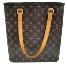 A Louis Vuitton Vavin GM Tote Bag. Monogramed canvas exterior with gold-toned hardware and two