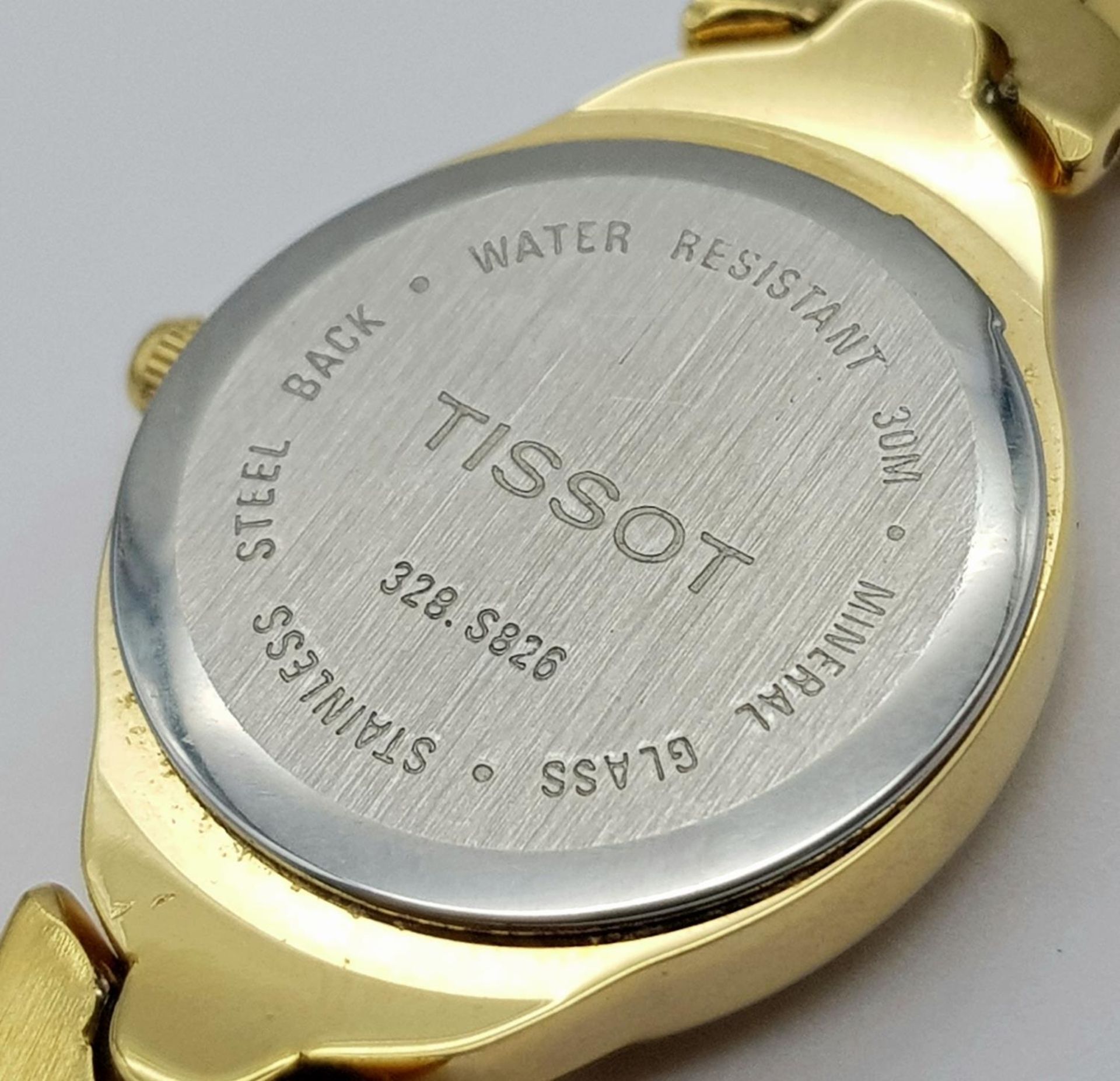 A Tissot Gold Plated Quartz Ladies Watch. Gilded bracelet and case - 21mm. Gold tone dial. In good - Image 5 of 6