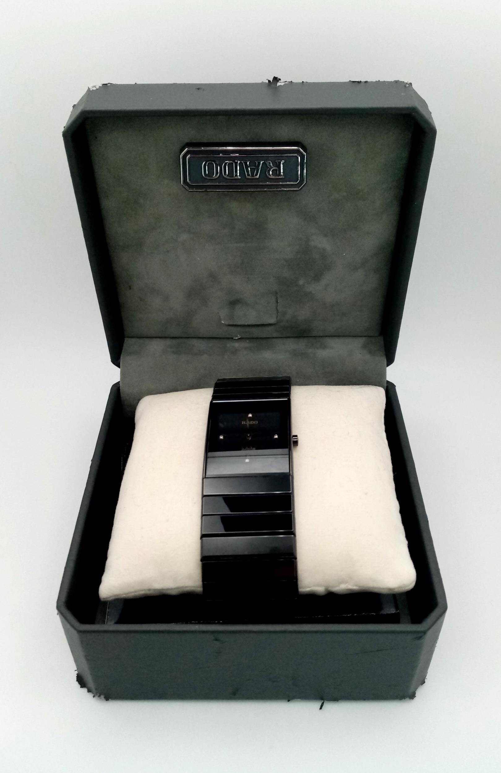 An Excellent Condition Rado Diastar Jubilee Diamond Ceramic Date Watch Model 152.0347.3. Full - Image 6 of 6