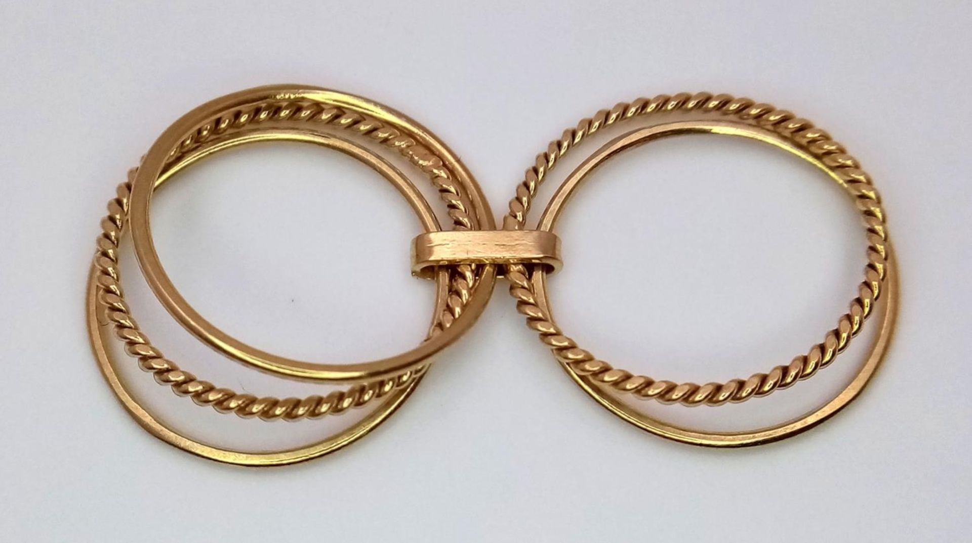 A 16ct Yellow Gold (tested as) Stacking Ring, size I, 2.7g total weight. ref: 1515I - Image 2 of 5