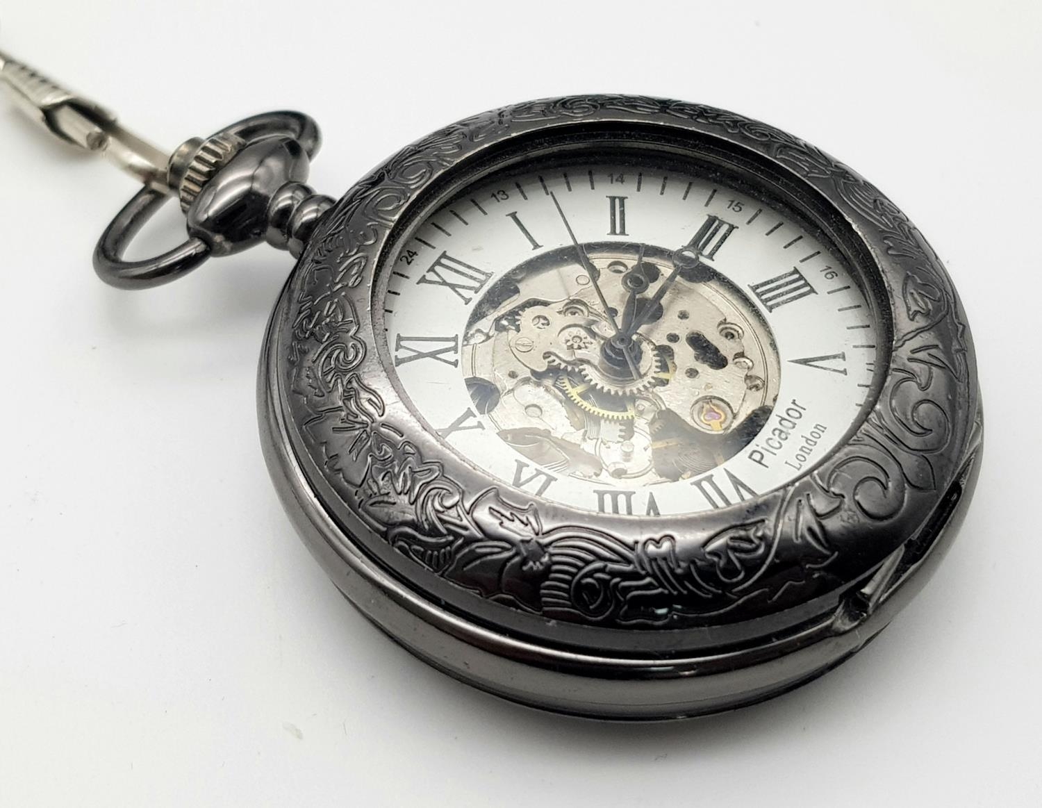 A Parcel of Two Men’s Dress Watches Comprising; 1) A Manual Wind Gun Metal Grey Pocket Watch by - Image 3 of 6