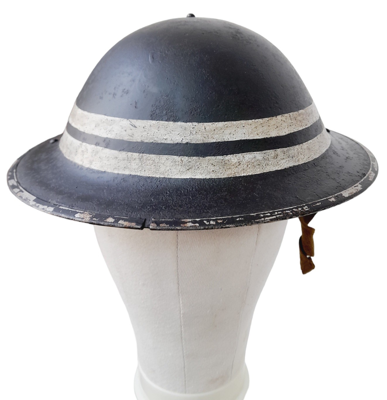WW2 British Homefront Special Constabulary Police Helmet with chinstrap and liner.1943 Dated. - Image 3 of 5