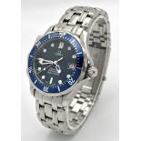 An Omega Seamaster Professional Quartz Divers Watch. Stainless steel bracelet and case - 37mm.