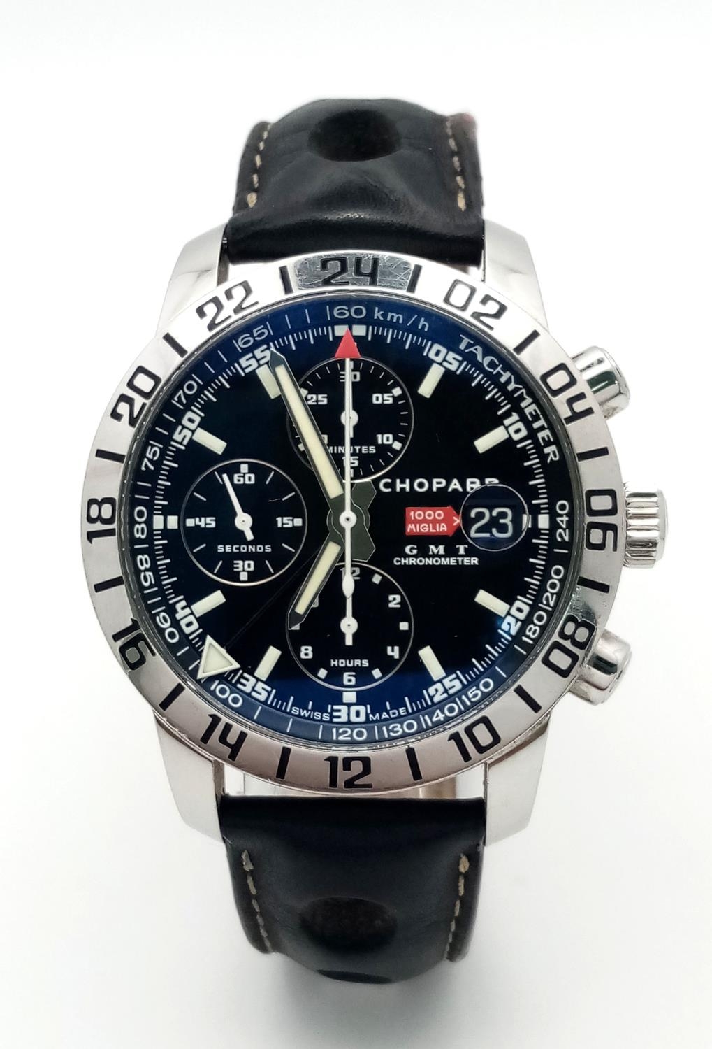 A Chopard Mille Miglia Automatic Gents Watch. Black leather strap. Stainless steel case - 42mm. - Image 2 of 10