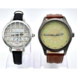 Two Unworn, Leather Strapped, Military Homage Watches in their original metal boxes. Comprising 1) A