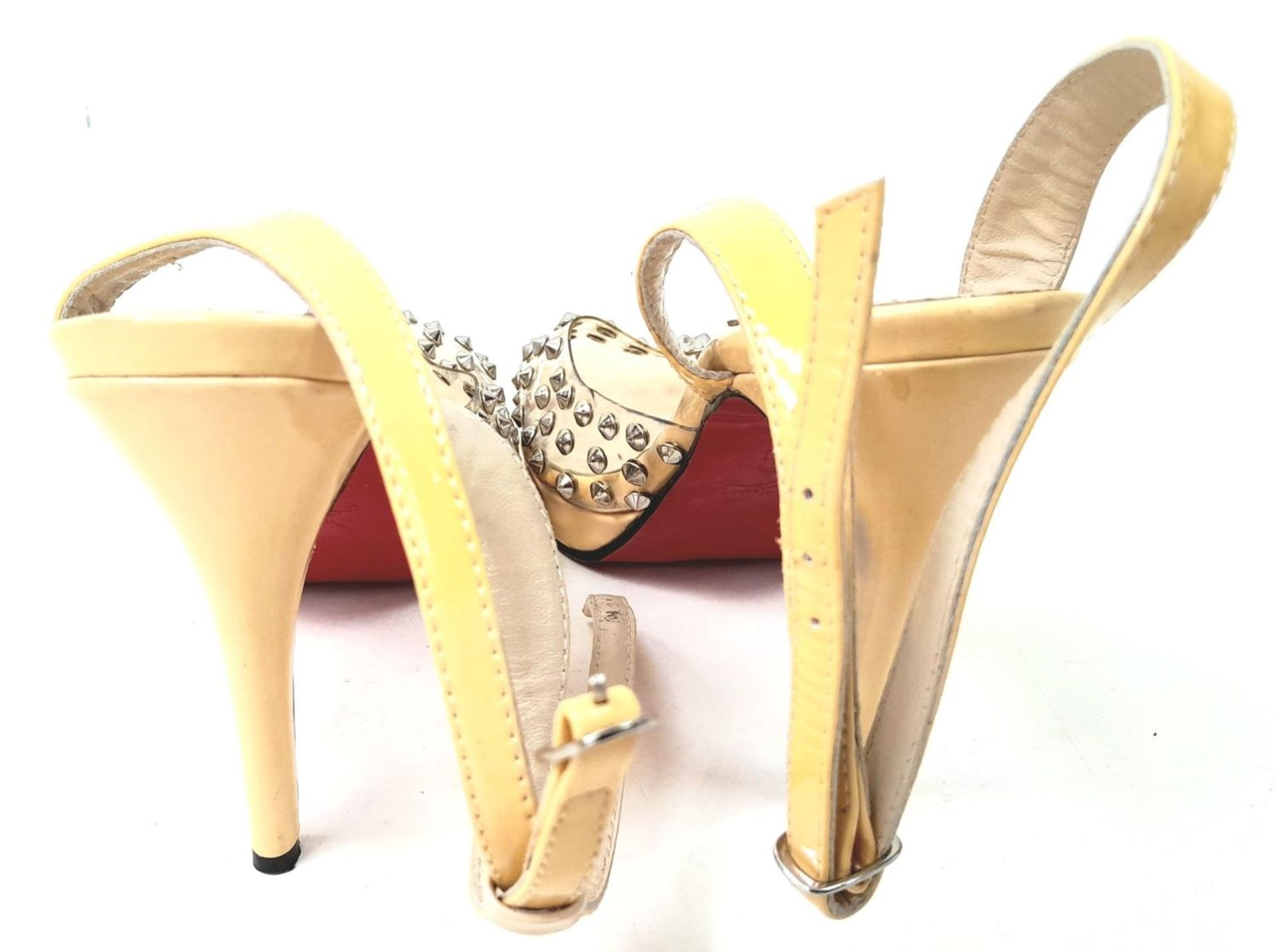 A pair of lightly used high heel (4inch) shoes by Louboutin. - Image 7 of 8