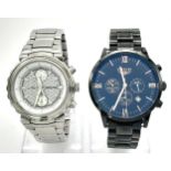 Two Mens Chronograph Watches Comprising; 1) A Stainless Steel Chronograph Date Watch by Ultimate