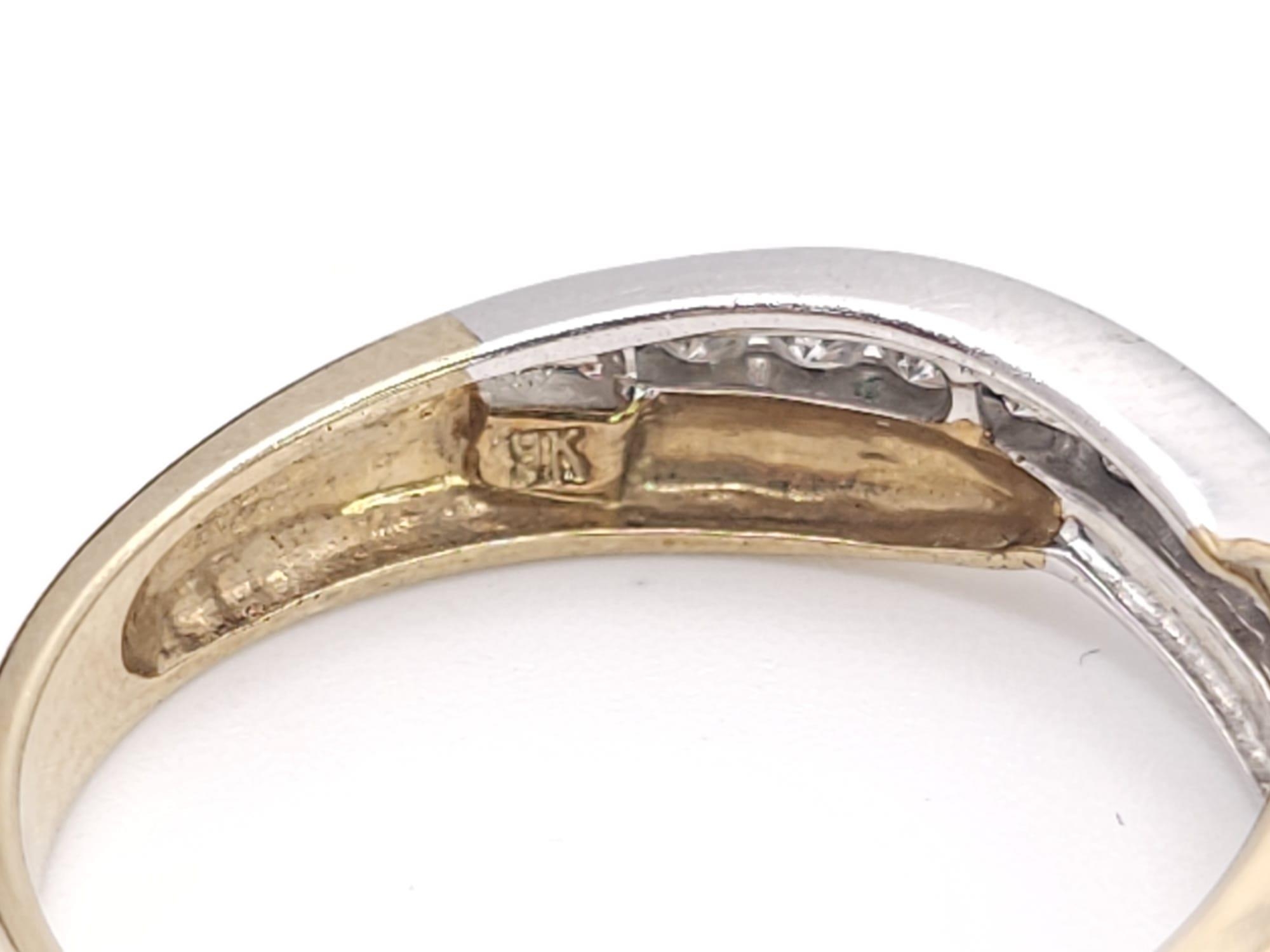 A 9K Yellow Gold and Diamond Half-Eternity Ring. 0.22ctw. 2.3g total weight. Size P. - Image 6 of 7