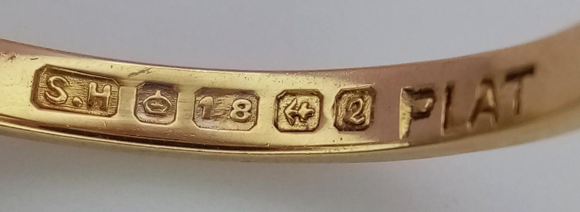 A 18K YELLOW GOLD & PLATINUM DIAMOND SOLITAIRE RING 0.15CT 2.6G SIZE M/N SPAS 9001 - Bild 5 aus 5