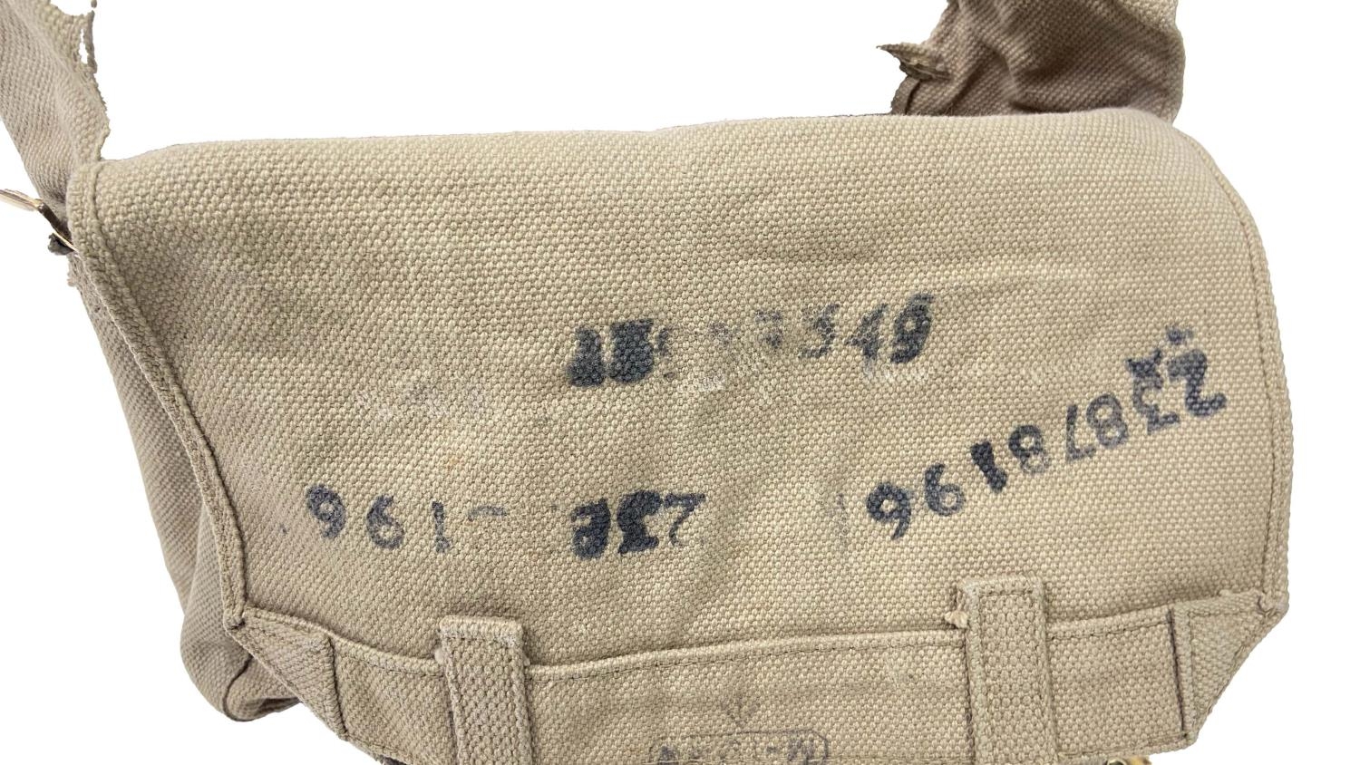 British Army 1937 pattern webbing small pack, complete with ‘L’ straps. Dated 1942. Very good - Image 7 of 8