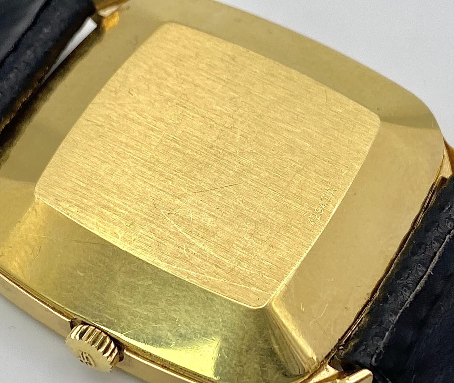 A Girard Perregaux Gold Plated Gyromatic Gents Watch. Black leather strap. Gold plated case - - Image 5 of 6