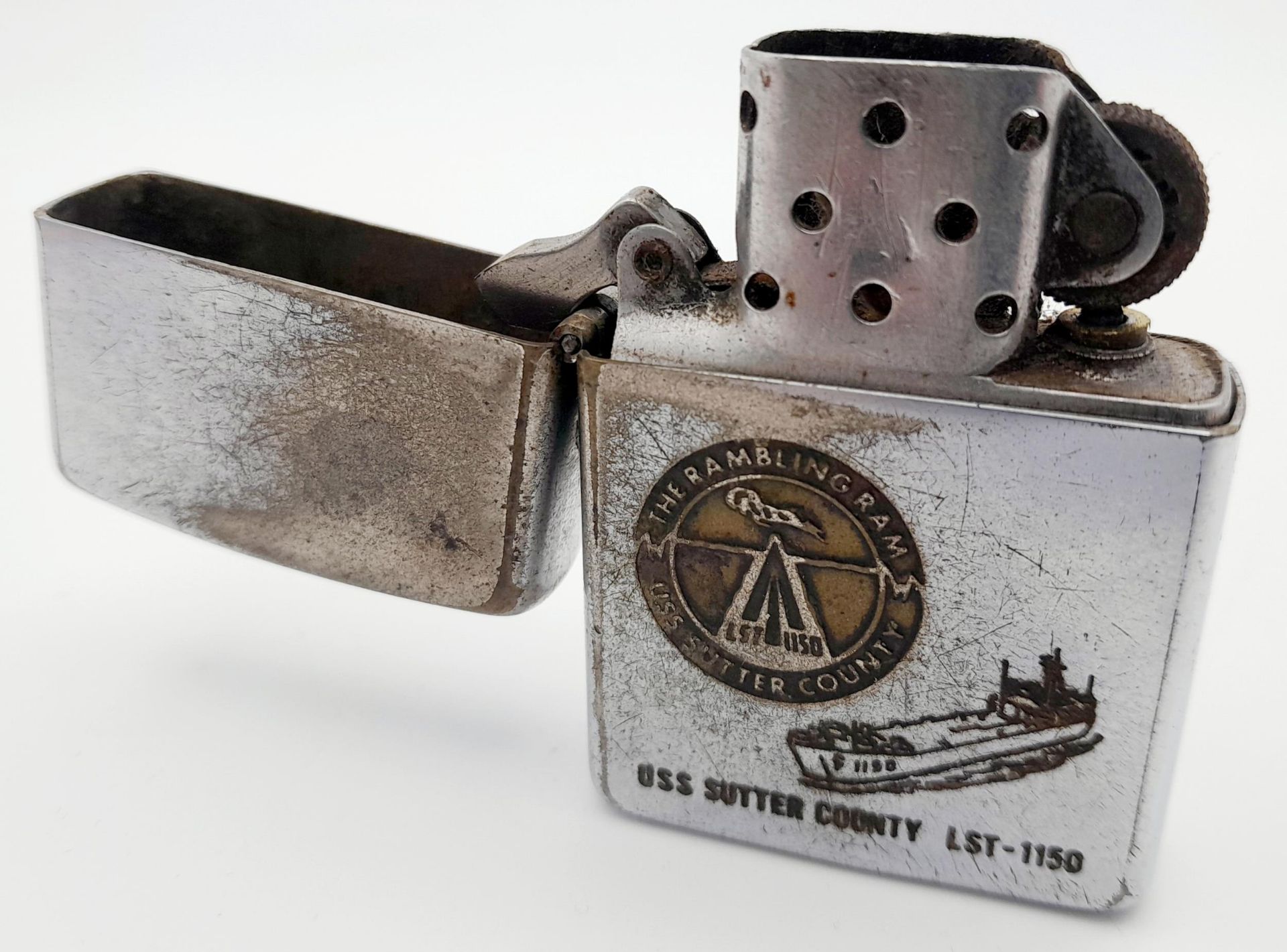 Vietnam Era Zippo Date Coded 1966. Etched to the USS Sutter County LST-1150. This Tank Landing - Image 4 of 8