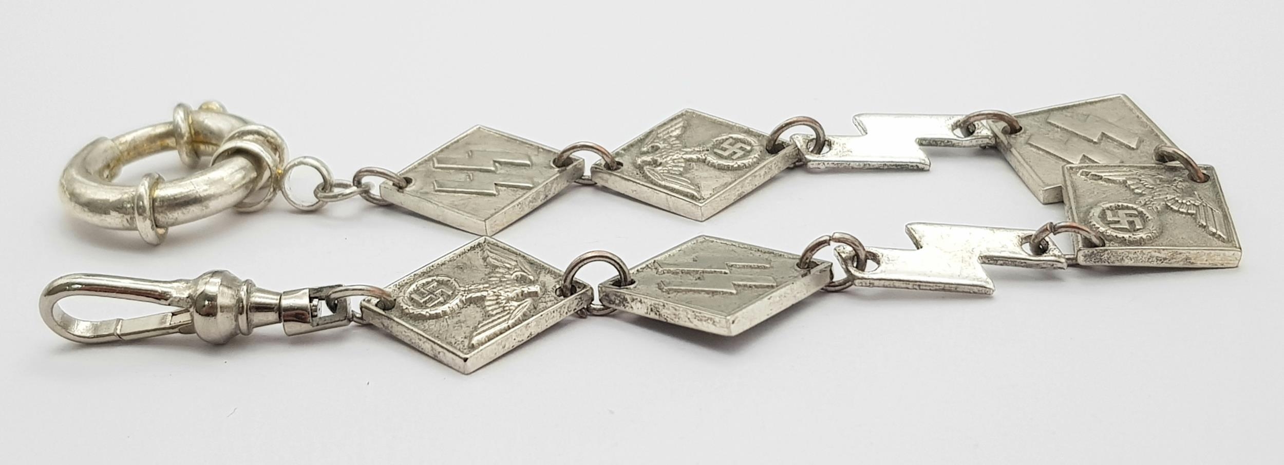 3rd Reich Patriotic Silver-Plated Watch Chain. - Bild 4 aus 4