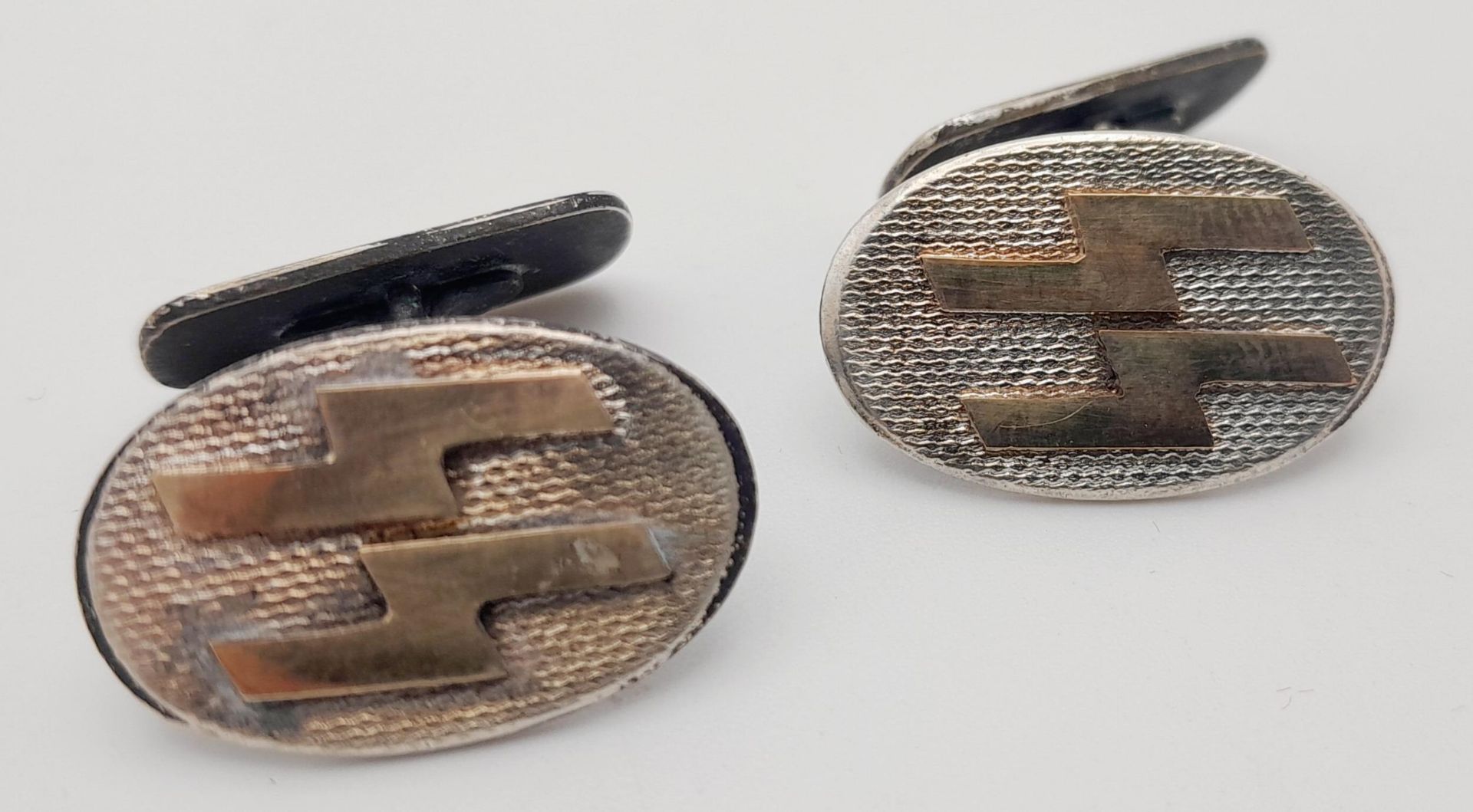 Silver and Gold Waffen SS Cuff Links.